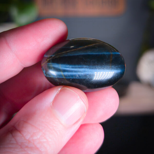 Tumbled Blue Tiger's Eye Palm Stones