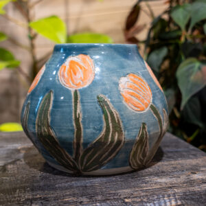 Red & Orange Tulip Vase