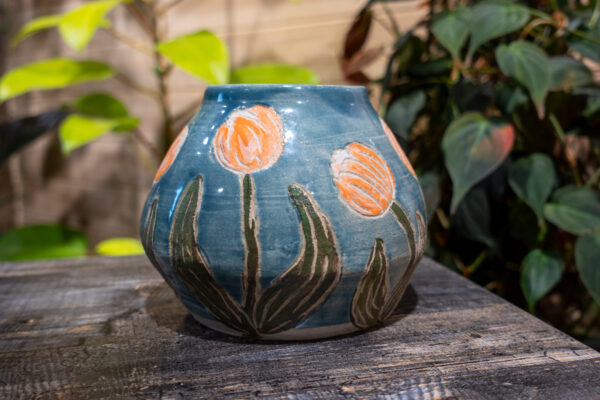 Red & Orange Tulip Vase