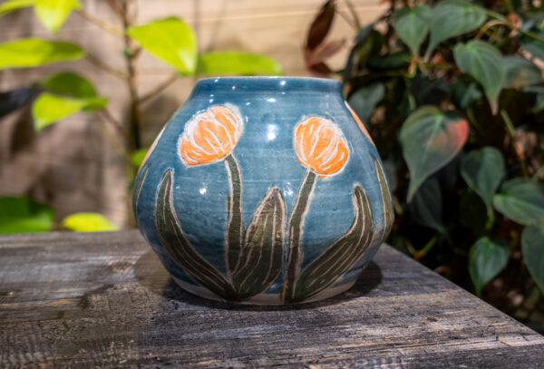 Red & Orange Tulip Vase - Image 2
